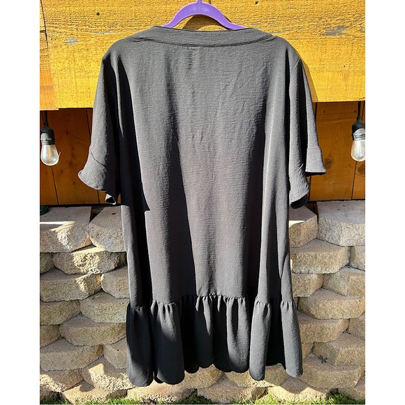 Sz L-dress or swim coverup. Drop waist with flowy sleeves & oversized neck - Picture 3 of 8